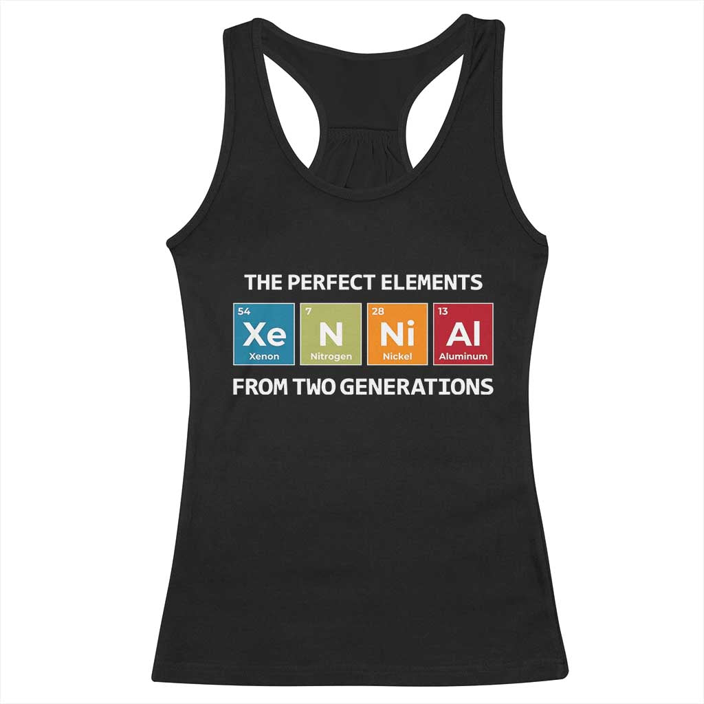 Xennial The Perfect Elements From Two Generations Racerback Tank Top Periodic Table Science Graphic TS02 Black Print Your Wear