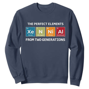 Xennial The Perfect Elements From Two Generations Sweatshirt Periodic Table Science Graphic TS02 Navy Print Your Wear