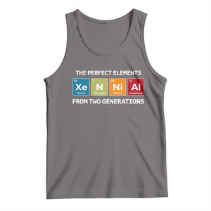 Xennial The Perfect Elements From Two Generations Tank Top Periodic Table Science Graphic TS02 Deep Heather Print Your Wear