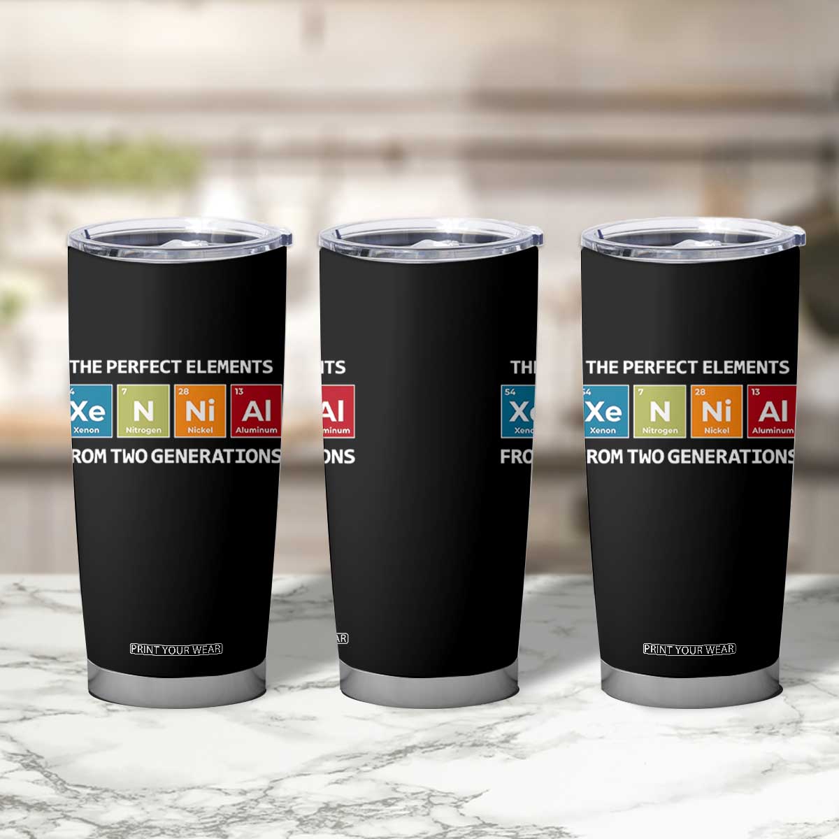 Xennial The Perfect Elements From Two Generations Tumbler Cup Periodic Table Science Graphic TS02 Print Your Wear