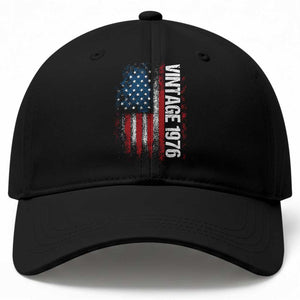 1976 Distressed American Flag Baseball Cap Patriotic 50th Birthday Graphic TS02 Print Your Wear