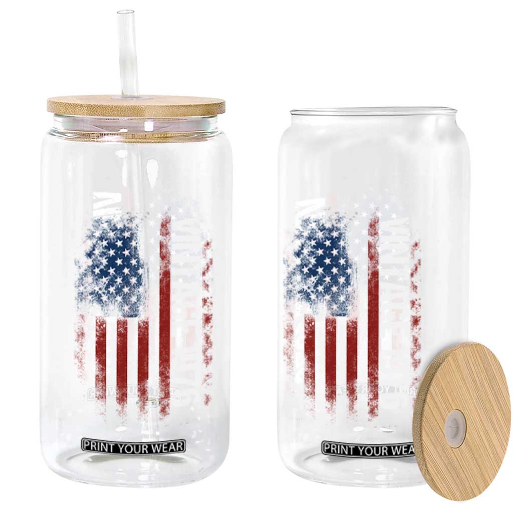 1976 Distressed American Flag Glass Can Patriotic 50th Birthday Graphic TS02 Print Your Wear