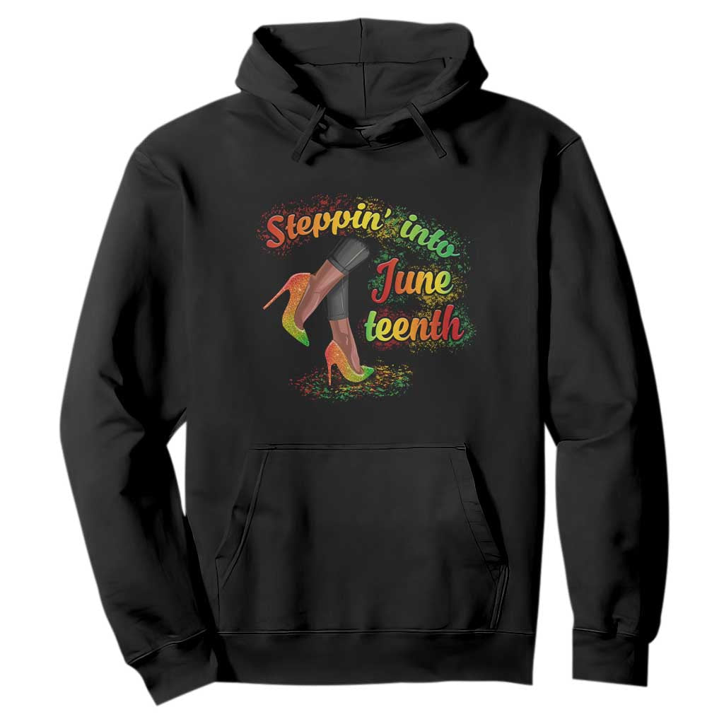 Stepping Into Juneteenth African American Black History Hoodie TS02 Black Printyourwear