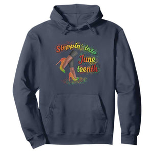 Stepping Into Juneteenth African American Black History Hoodie TS02 Navy Printyourwear