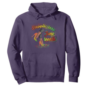 Stepping Into Juneteenth African American Black History Hoodie TS02 Purple Printyourwear