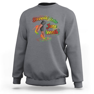 Stepping Into Juneteenth African American Black History Sweatshirt TS02 Printyourwear