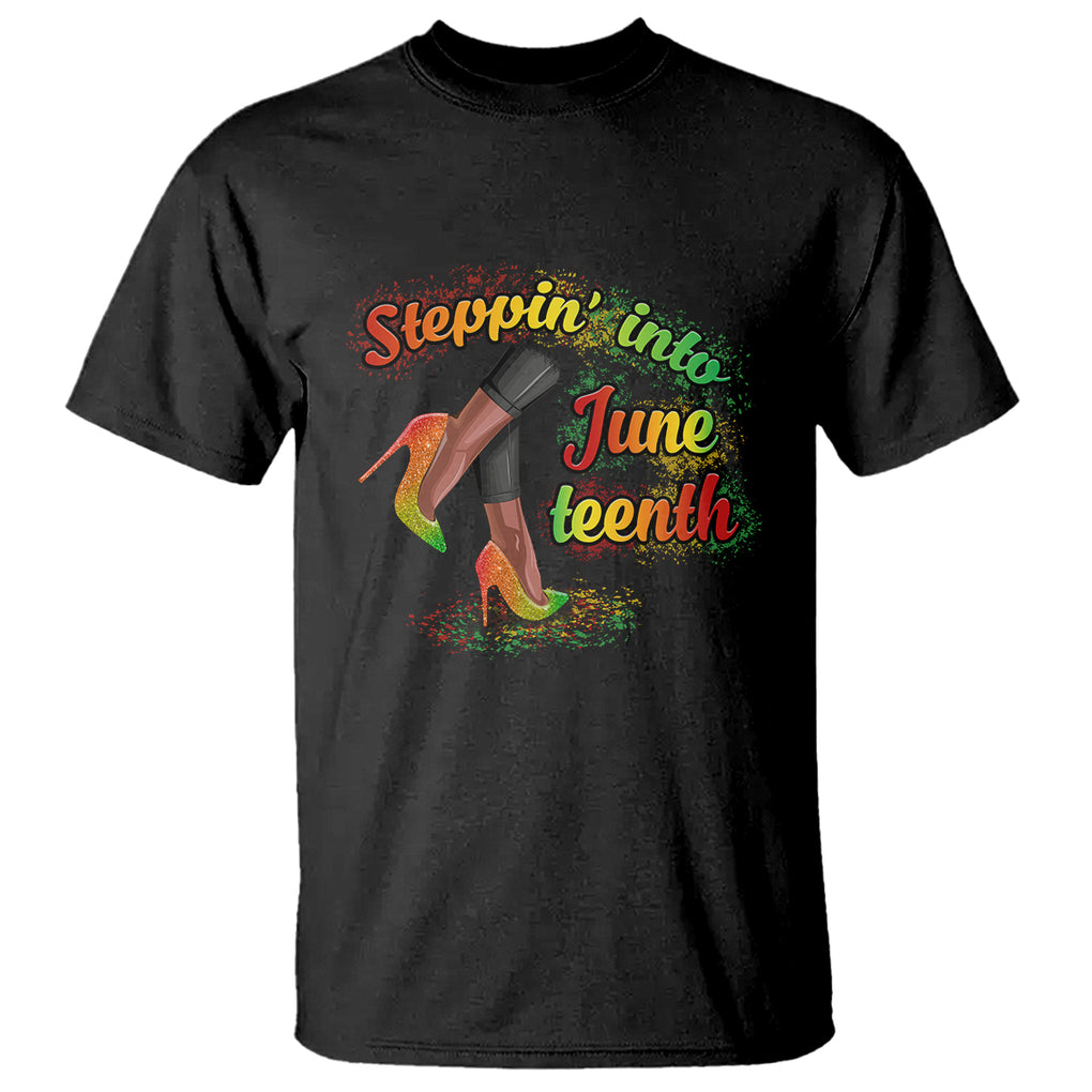 Stepping Into Juneteenth African American Black History T Shirt TS02 Dark Heather Printyourwear