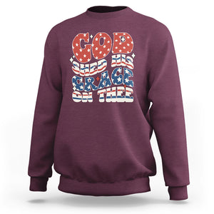 God Blessing Sweatshirt God Shed His Grace On Thee Amercan Flag TS02 Printyourwear