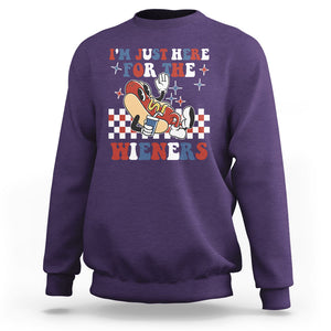 USA Party Sweatshirt Hot Dog I'm Just Here For The Wieners 4Th Of July TS02 Printyourwear