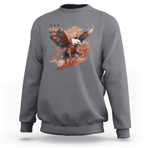 American Bald Eagle Sweatshirt Proud Patriotic US Pride 4th Of July TS02 Charcoal Printyourwear