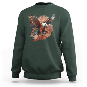 American Bald Eagle Sweatshirt Proud Patriotic US Pride 4th Of July TS02 Dark Forest Green Printyourwear