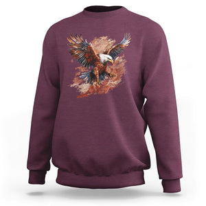 American Bald Eagle Sweatshirt Proud Patriotic US Pride 4th Of July TS02 Maroon Printyourwear