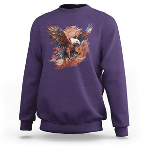 American Bald Eagle Sweatshirt Proud Patriotic US Pride 4th Of July TS02 Purple Printyourwear