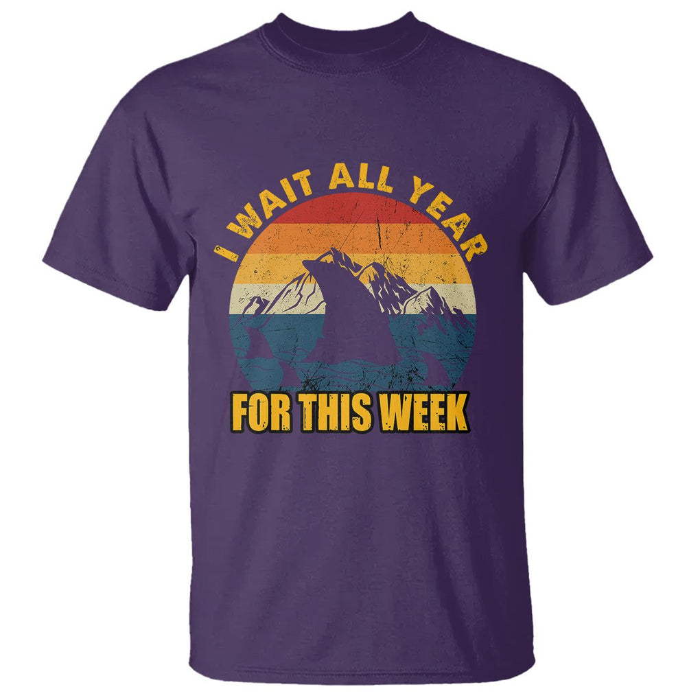 Shark Lover Week T Shirt I Wait All Year For This Week Funny Fin TS02 Purple Printyourwear