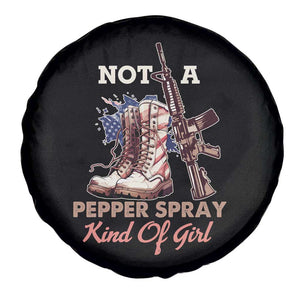 Armed Girl Spare Tire Cover Not A Pepper Spray Kind Of Girl American Flag Combat Boots TS02 Print Your Wear