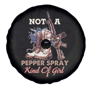 Armed Girl Spare Tire Cover Not A Pepper Spray Kind Of Girl American Flag Combat Boots TS02 Print Your Wear