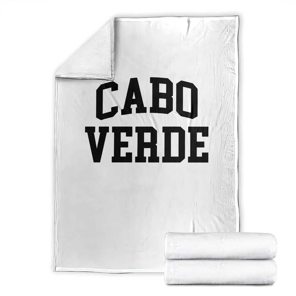 Cabo Verde Returns Home National Pride Varsity Style Throw Blanket Cape Verde Minimalist Text Graphic TS02 White Print Your Wear