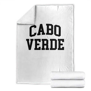 Cabo Verde Returns Home National Pride Varsity Style Throw Blanket Cape Verde Minimalist Text Graphic TS02 White Print Your Wear