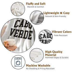 Cabo Verde Returns Home National Pride Varsity Style Throw Blanket Cape Verde Minimalist Text Graphic TS02 Print Your Wear