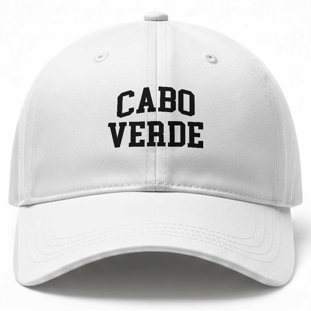 Cabo Verde Returns Home National Pride Varsity Style Baseball Cap Cape Verde Minimalist Text Graphic TS02 Print Your Wear