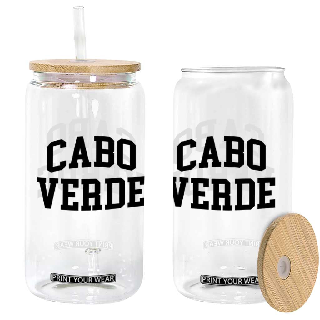 Cabo Verde Returns Home National Pride Varsity Style Glass Can Cape Verde Minimalist Text Graphic TS02 Print Your Wear