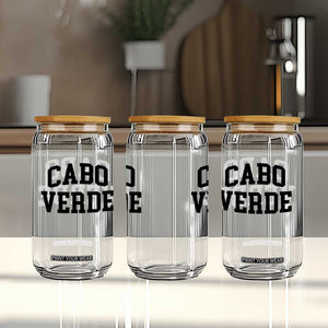 Cabo Verde Returns Home National Pride Varsity Style Glass Can Cape Verde Minimalist Text Graphic TS02 Print Your Wear