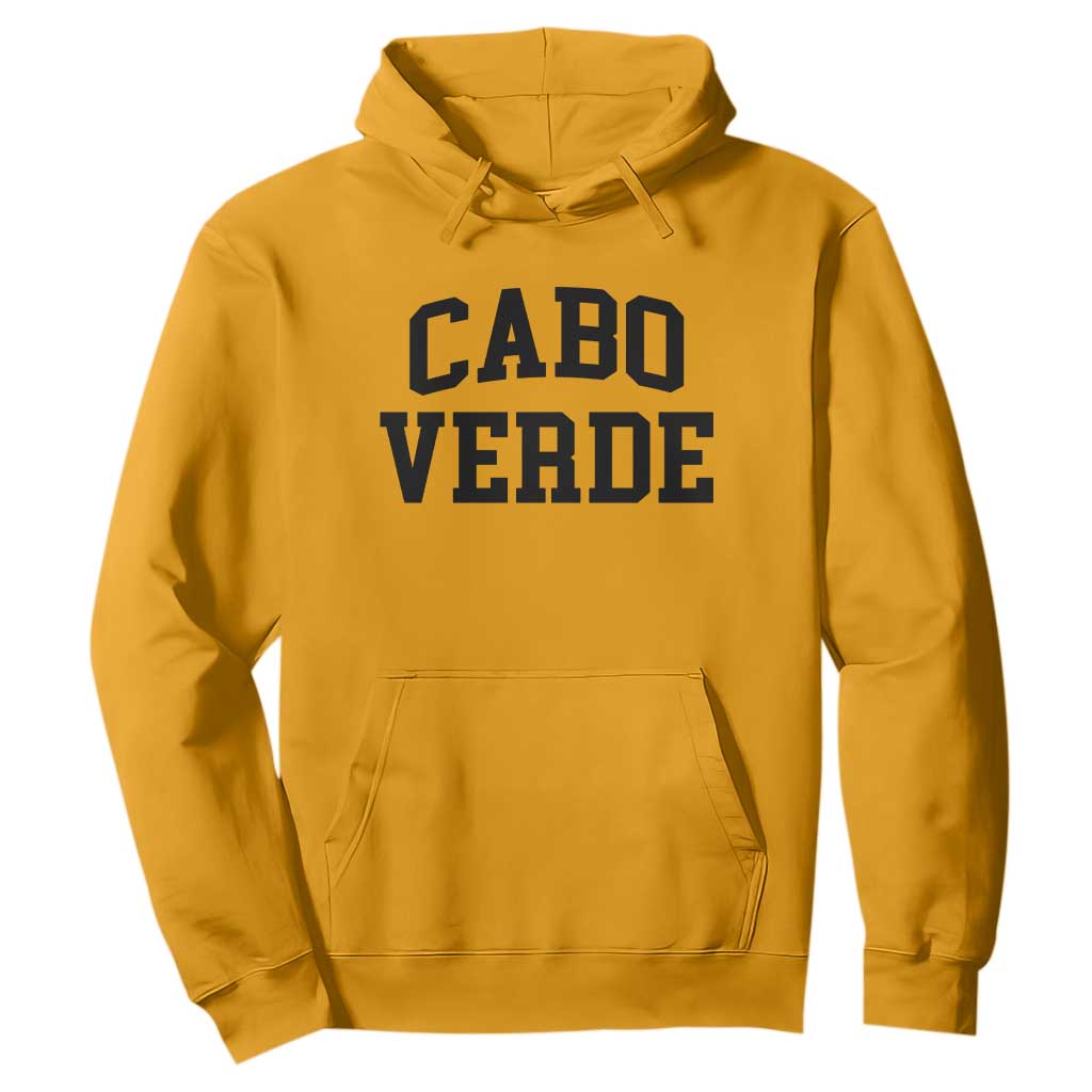 Cabo Verde Returns Home National Pride Varsity Style Hoodie Cape Verde Minimalist Text Graphic TS02 Gold Print Your Wear
