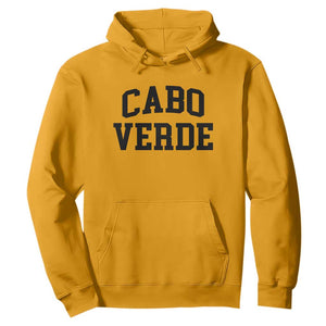 Cabo Verde Returns Home National Pride Varsity Style Hoodie Cape Verde Minimalist Text Graphic TS02 Gold Print Your Wear