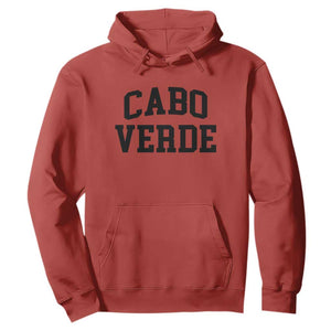 Cabo Verde Returns Home National Pride Varsity Style Hoodie Cape Verde Minimalist Text Graphic TS02 Red Print Your Wear