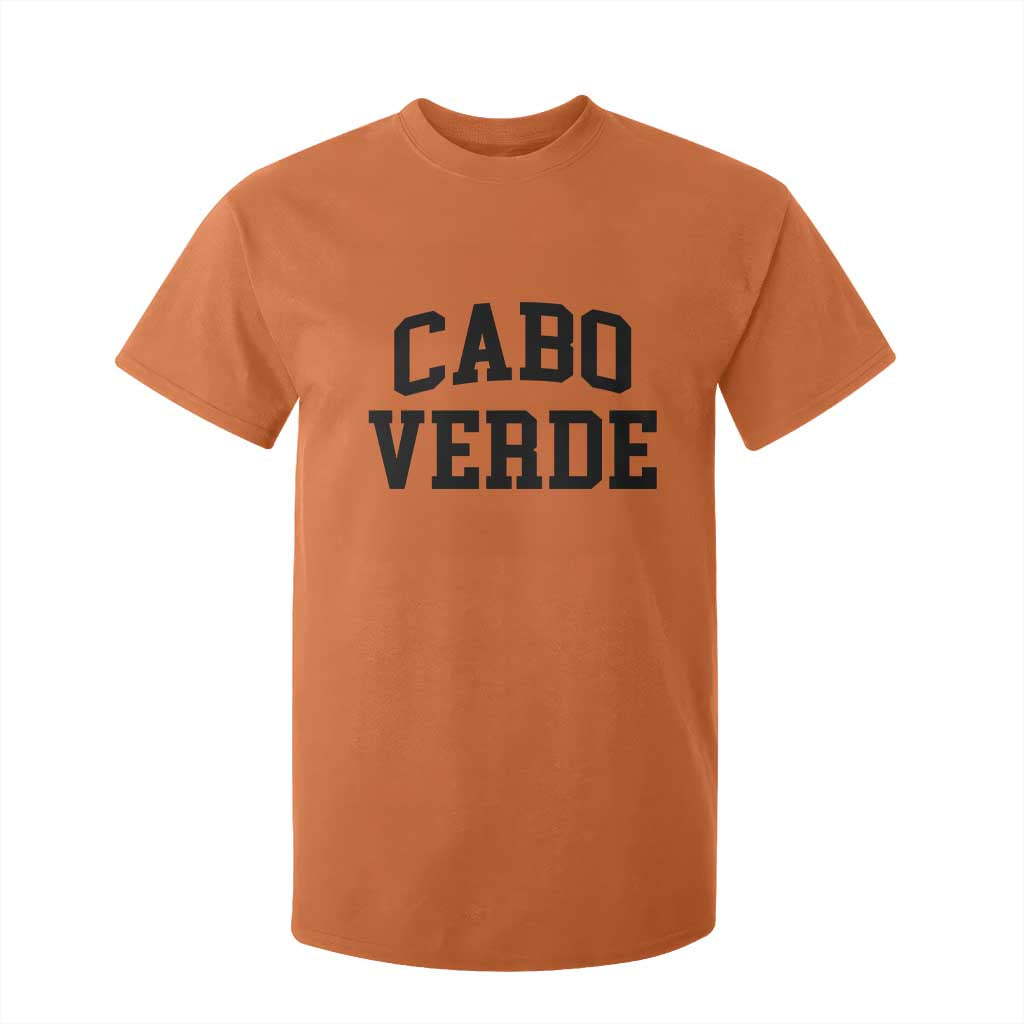 Cabo Verde Returns Home National Pride Varsity Style T Shirt For Kid Cape Verde Minimalist Text Graphic TS02 Orange Print Your Wear