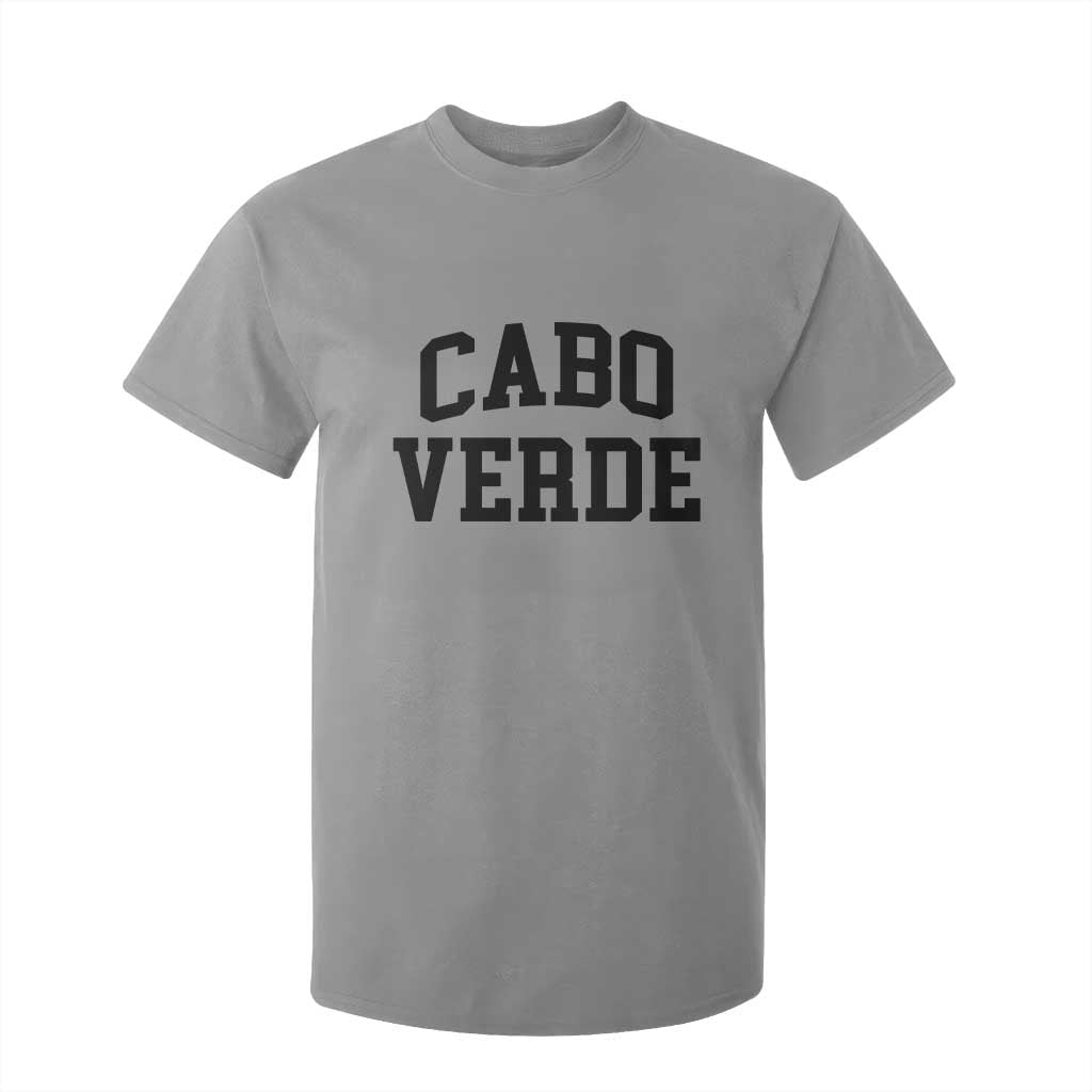 Cabo Verde Returns Home National Pride Varsity Style T Shirt For Kid Cape Verde Minimalist Text Graphic TS02 Sport Gray Print Your Wear