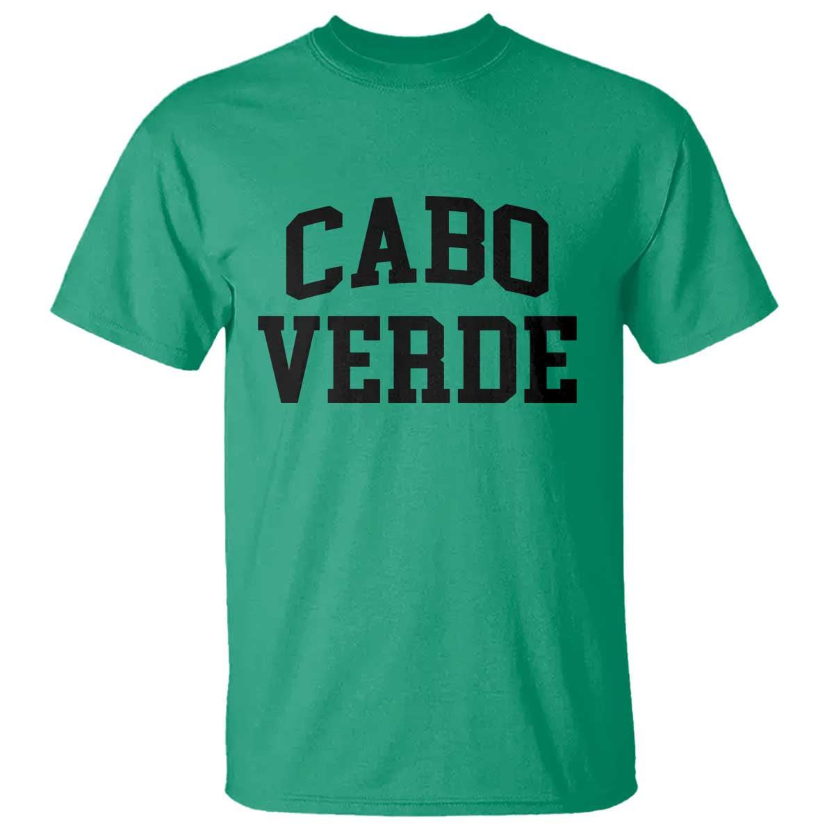 Cabo Verde Returns Home National Pride Varsity Style T Shirt Cape Verde Minimalist Text Graphic TS02 Irish Green Print Your Wear