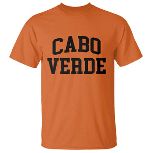 Cabo Verde Returns Home National Pride Varsity Style T Shirt Cape Verde Minimalist Text Graphic TS02 Orange Print Your Wear