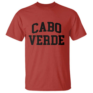 Cabo Verde Returns Home National Pride Varsity Style T Shirt Cape Verde Minimalist Text Graphic TS02 Red Print Your Wear