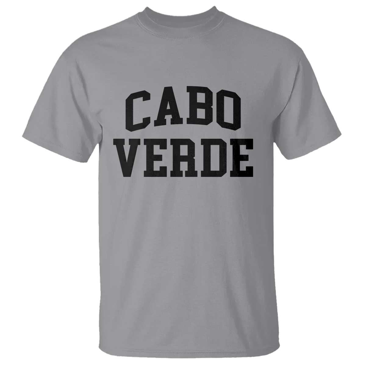 Cabo Verde Returns Home National Pride Varsity Style T Shirt Cape Verde Minimalist Text Graphic TS02 Sport Gray Print Your Wear
