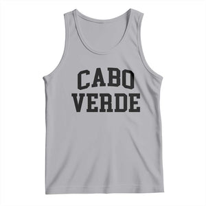 Cabo Verde Returns Home National Pride Varsity Style Tank Top Cape Verde Minimalist Text Graphic TS02 Athletic Heather Print Your Wear