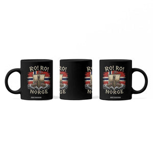 Retro Norge Viking Longship Ro Ro Coffee Mug Patriotic Norge Norwegian Flag Funny Rowing Support TS02 Print Your Wear