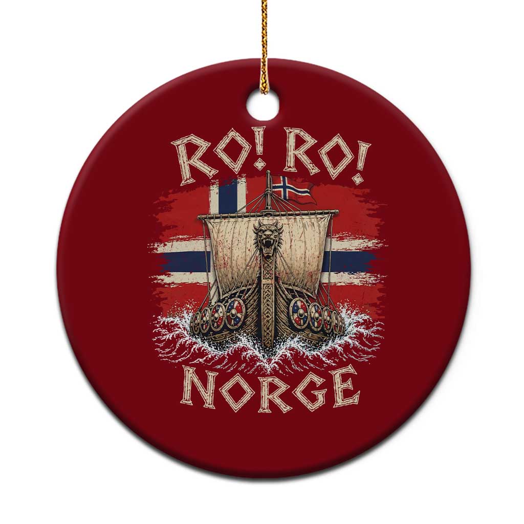 Retro Norge Viking Longship Ro Ro Ceramic Ornament Patriotic Norge Norwegian Flag Funny Rowing Support TS02 1pc Red Print Your Wear