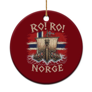 Retro Norge Viking Longship Ro Ro Ceramic Ornament Patriotic Norge Norwegian Flag Funny Rowing Support TS02 1pc Red Print Your Wear