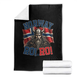 Fierce Norway Viking Warrior Ro Ro Throw Blanket Patriotic Norge Norwegian Flag Funny Rowing Support TS02 Black Print Your Wear