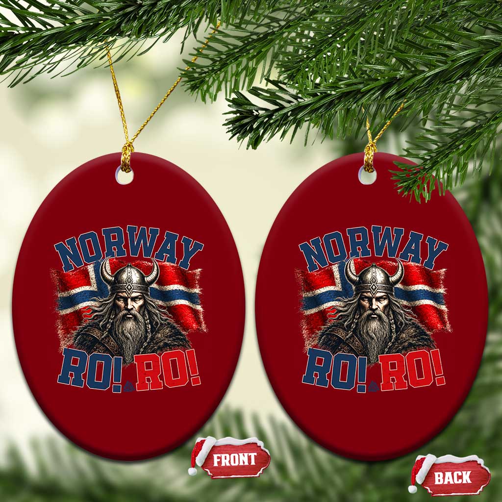 Fierce Norway Viking Warrior Ro Ro Ceramic Ornament Patriotic Norge Norwegian Flag Funny Rowing Support TS02 Print Your Wear