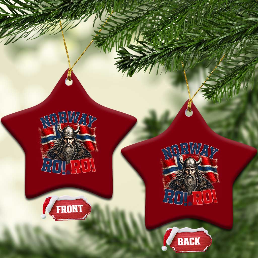 Fierce Norway Viking Warrior Ro Ro Ceramic Ornament Patriotic Norge Norwegian Flag Funny Rowing Support TS02 Print Your Wear