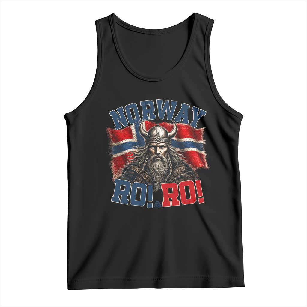 Fierce Norway Viking Warrior Ro Ro Tank Top Patriotic Norge Norwegian Flag Funny Rowing Support TS02 Black Print Your Wear