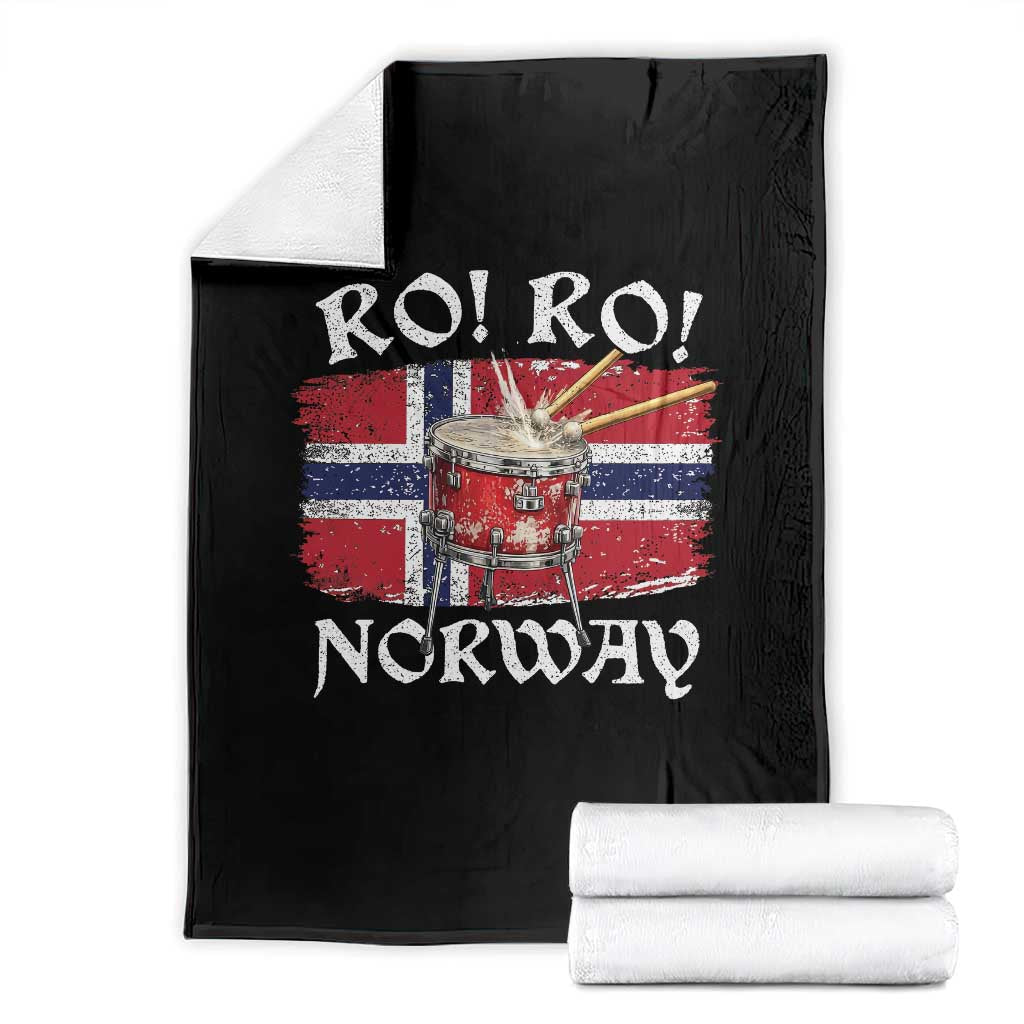 Funny Norway Drummer Ro Ro Throw Blanket Patriotic Norge Norwegian Flag Rowing Support TS02 Black Print Your Wear
