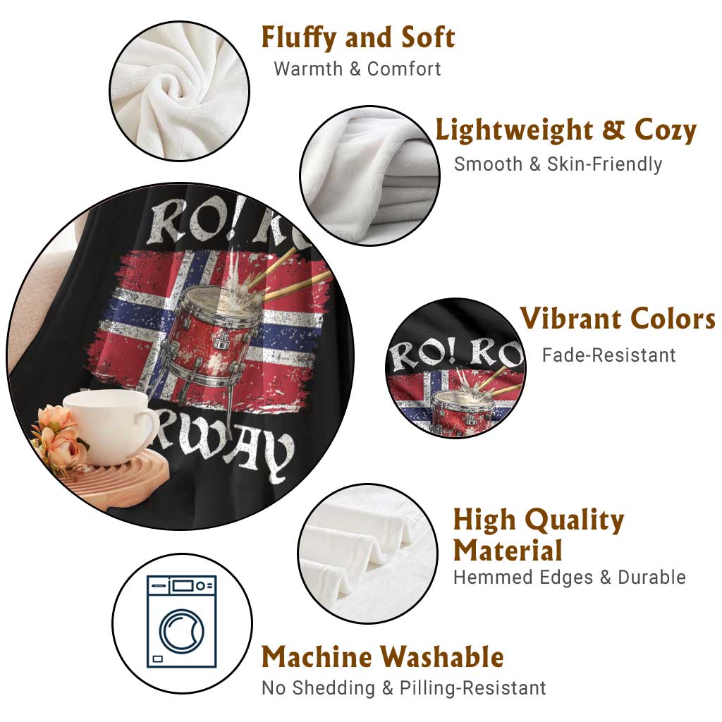 Funny Norway Drummer Ro Ro Throw Blanket Patriotic Norge Norwegian Flag Rowing Support TS02 Print Your Wear