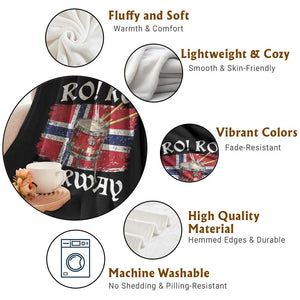 Funny Norway Drummer Ro Ro Throw Blanket Patriotic Norge Norwegian Flag Rowing Support TS02 Print Your Wear