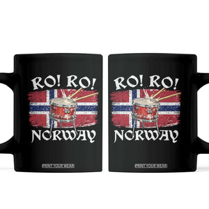Funny Norway Drummer Ro Ro Coffee Mug Patriotic Norge Norwegian Flag Rowing Support TS02 Black Print Your Wear