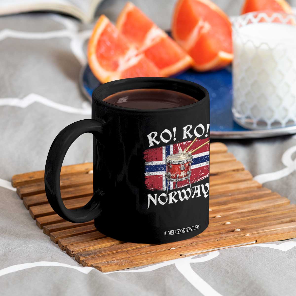 Funny Norway Drummer Ro Ro Coffee Mug Patriotic Norge Norwegian Flag Rowing Support TS02 Print Your Wear