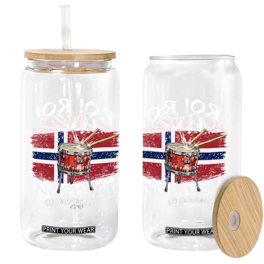Funny Norway Drummer Ro Ro Glass Can Patriotic Norge Norwegian Flag Rowing Support TS02 Print Your Wear