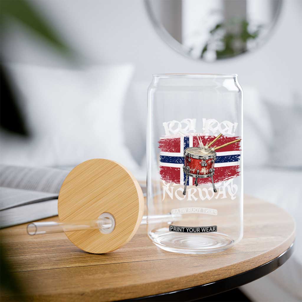 Funny Norway Drummer Ro Ro Glass Can Patriotic Norge Norwegian Flag Rowing Support TS02 Print Your Wear